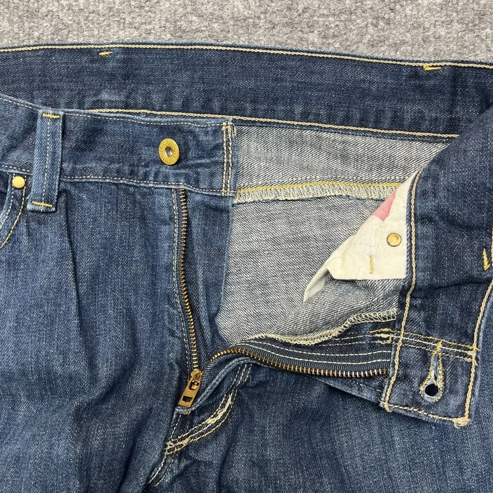 Levi's 514 Slim Straight‎ Jeans Men's Blue Denim Pockets Classic 33X34 - Flaws